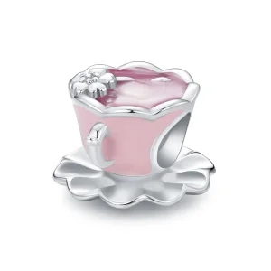 (image for) Pandora Style Flower Tea Cup Charm - SCC2563