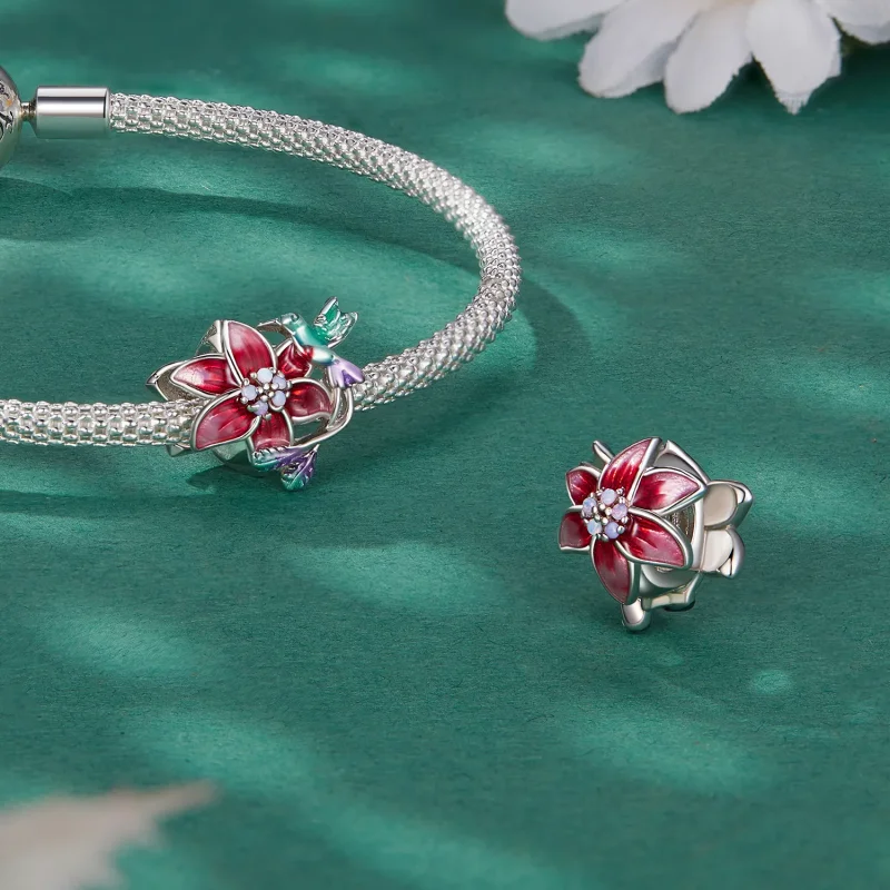 (image for) Pandora Style Flowers and Birds Charm - BSC787 - View 4