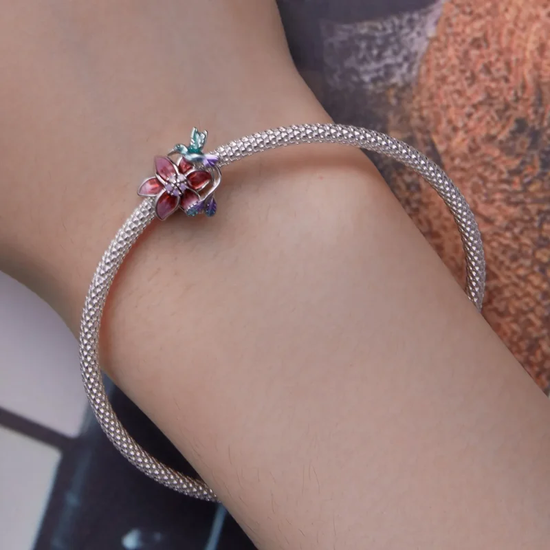 (image for) Pandora Style Flowers and Birds Charm - BSC787 - View 6