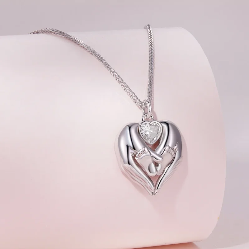 (image for) Pandora Style Footprint Necklace - SCN497 - View 2