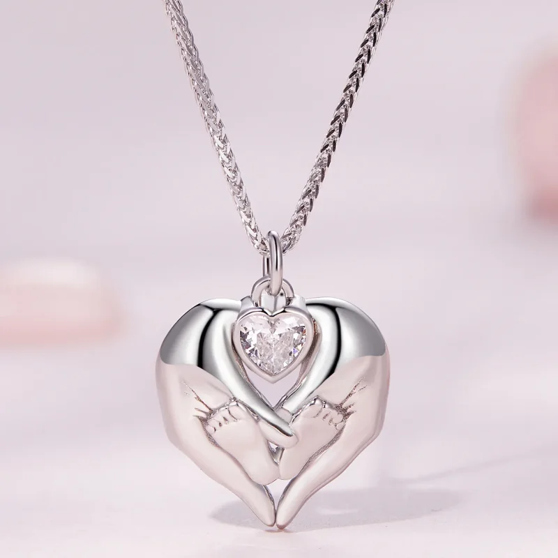 (image for) Pandora Style Footprint Necklace - SCN497 - View 3