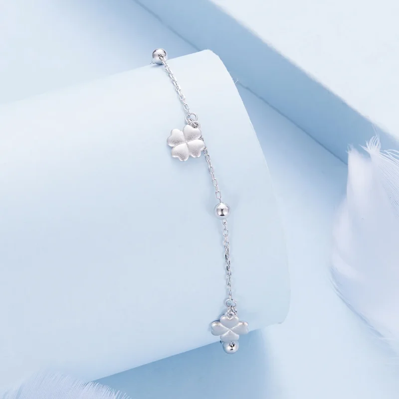 (image for) Pandora Style Four Leaf Clover Chain Bracelet - BSB139 - View 3