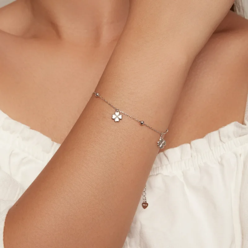 (image for) Pandora Style Four Leaf Clover Chain Bracelet - BSB139 - View 4
