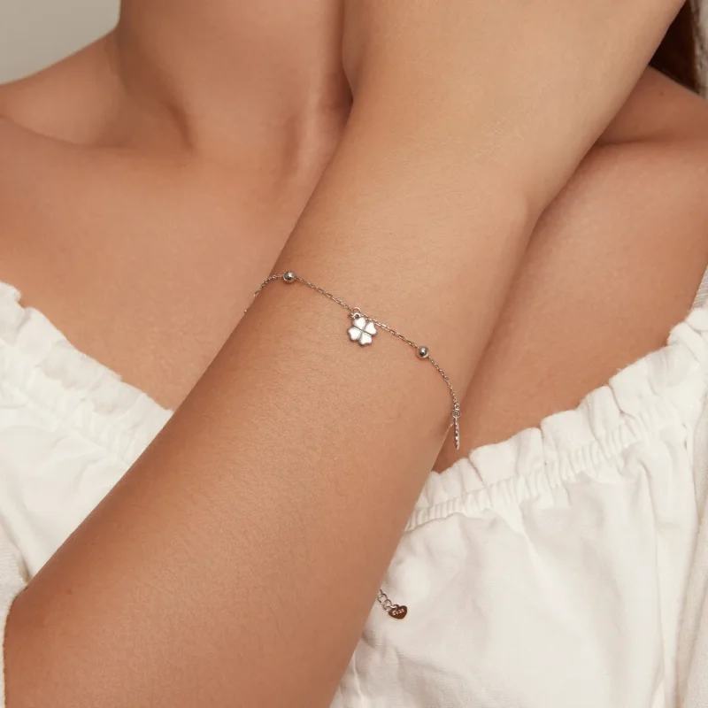 (image for) Pandora Style Four Leaf Clover Chain Bracelet - BSB139 - View 5