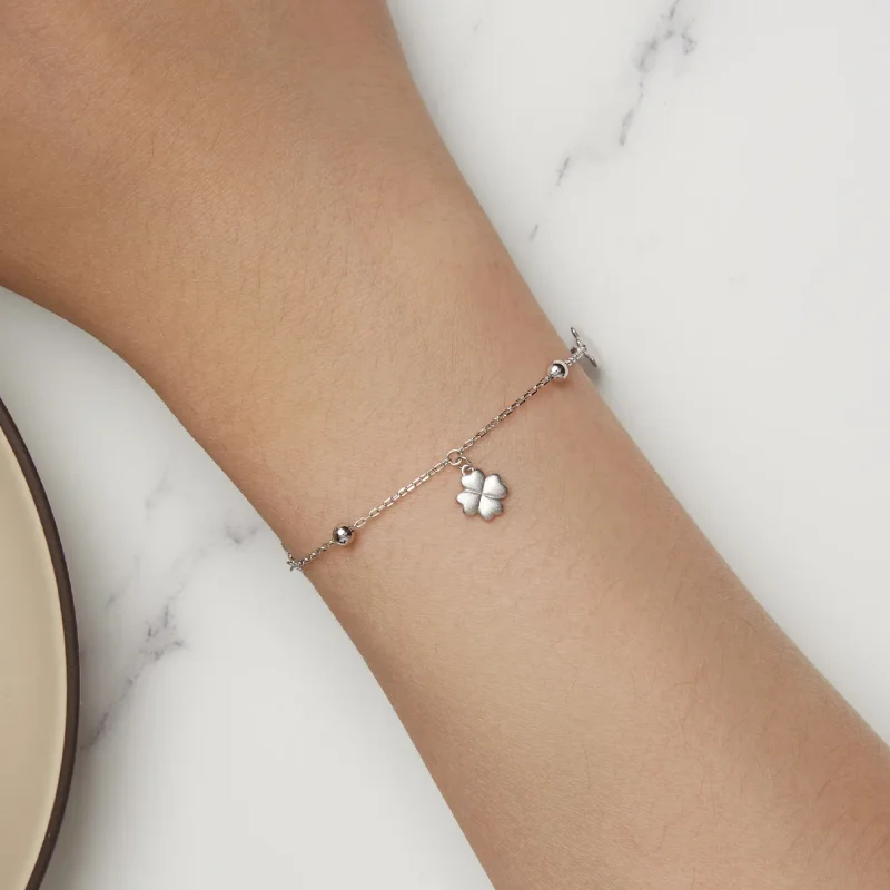(image for) Pandora Style Four Leaf Clover Chain Bracelet - BSB139 - View 6