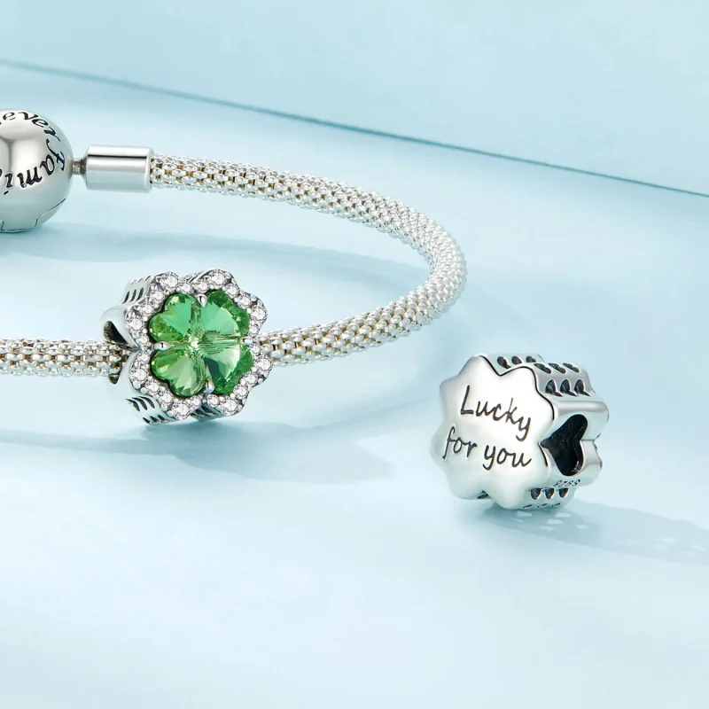 (image for) Pandora Style Four Leaf Clover Charm - SCC2622 - View 4