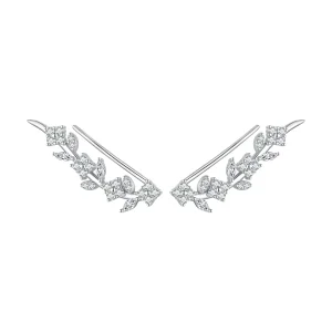 Pandora Style Four Leaf Clover Long Stud Earrings - BSE819 (image for) Pandora Style Four Leaf Clover Long Stud Earrings - BSE819