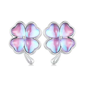 Pandora Style Four Leaf Clover Studs Earrings - BSE914 (image for) Pandora Style Four Leaf Clover Studs Earrings - BSE914