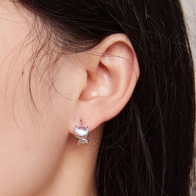 (image for) Pandora Style Fox Hoop Earrings - SCE1582 - View 5