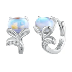 Pandora Style Fox Hoop Earrings - SCE1582 (image for) Pandora Style Fox Hoop Earrings - SCE1582