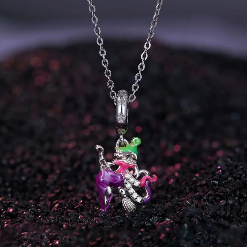 (image for) Pandora Style Glow-in-the-dark witch Dangle - SCC2608 - View 2