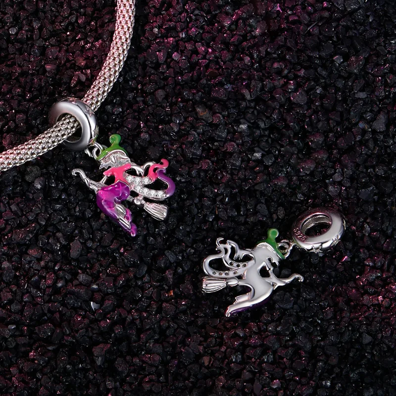 (image for) Pandora Style Glow-in-the-dark witch Dangle - SCC2608 - View 4