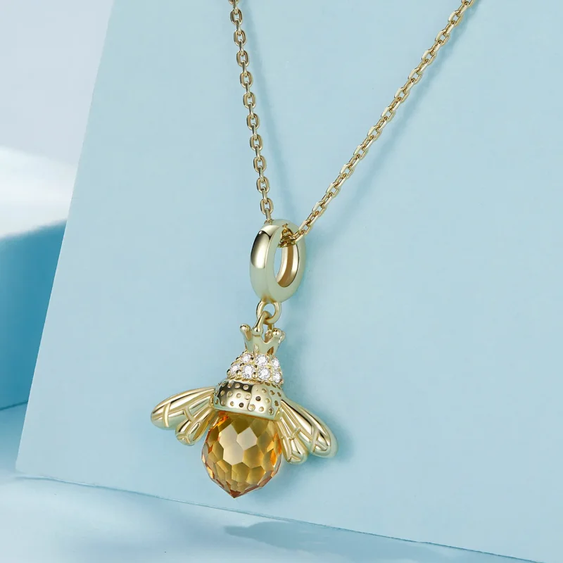 (image for) Pandora Style Golden Bee Dangle - SCC035-B - View 2