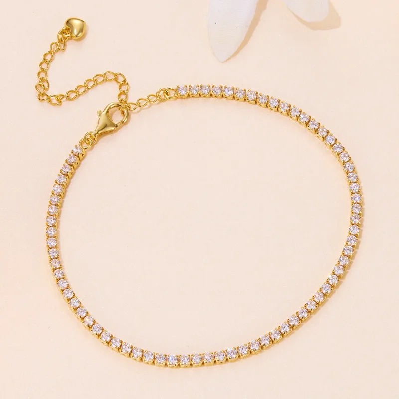 (image for) Pandora Style Golden Exquisite Zircon Chain Bracelet - BSB097-B - View 2