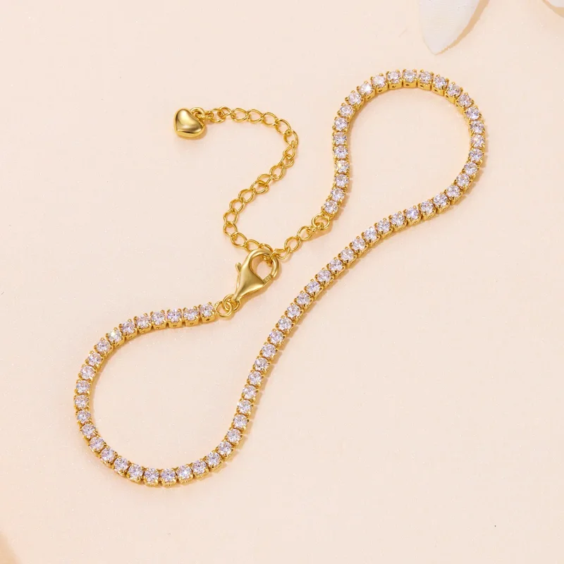 (image for) Pandora Style Golden Exquisite Zircon Chain Bracelet - BSB097-B - View 3