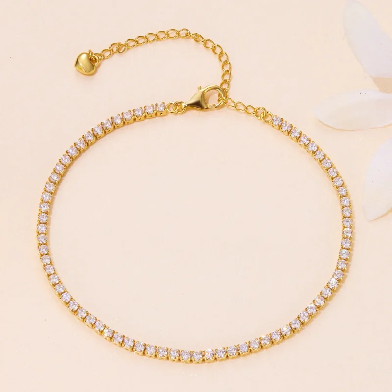 (image for) Pandora Style Golden Exquisite Zircon Chain Bracelet - BSB097-B - View 4