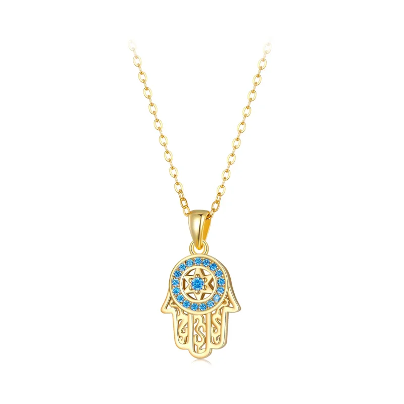 (image for) Pandora Style Golden Fatima's Guardian Necklace - SCN264-B