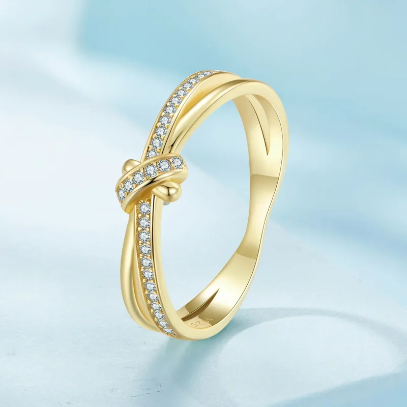 (image for) Pandora Style Golden Knot Ring - SCR896-B - View 2