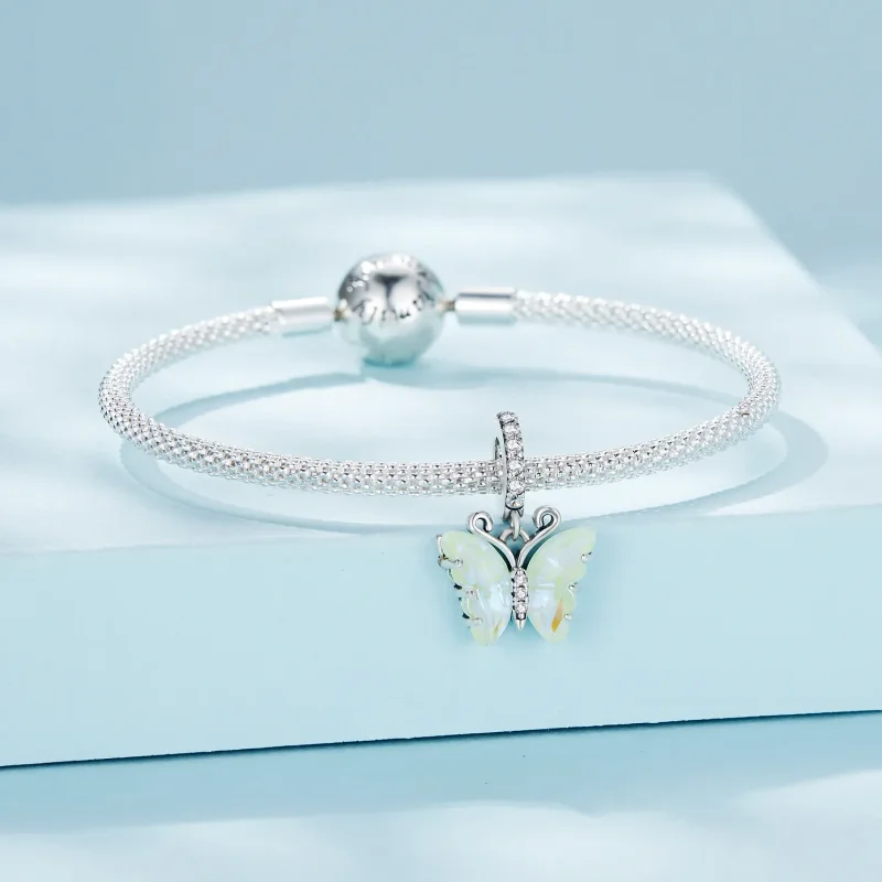 (image for) Pandora Style Green Aurora Butterfly Dangle - SCC2305-GN - View 3