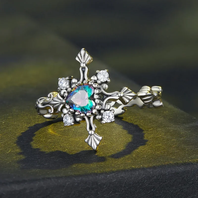 (image for) Pandora Style Halloween Cross Ring - BSR482-E - View 3