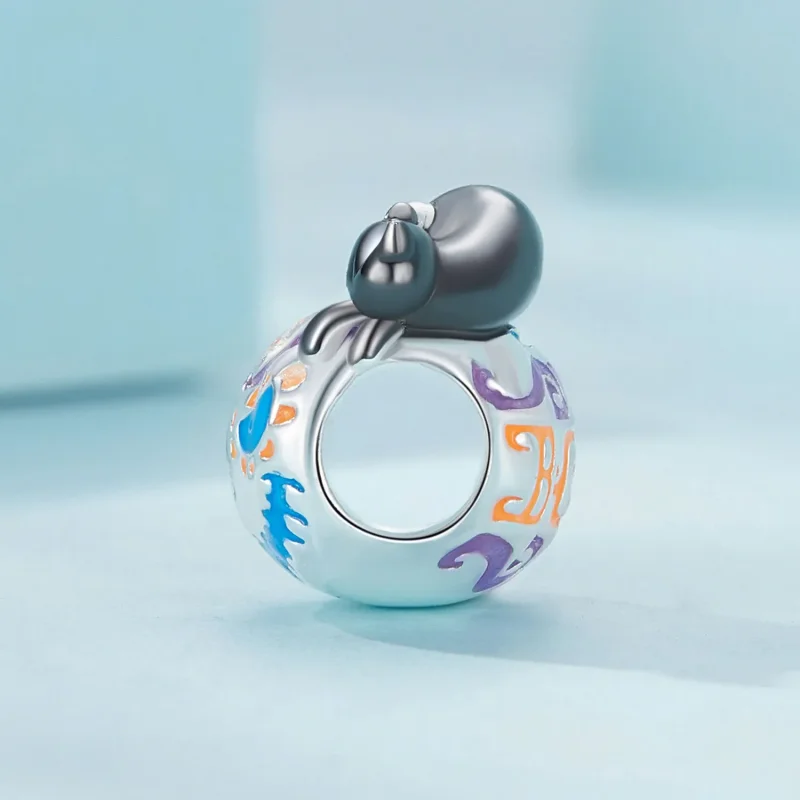 (image for) Pandora Style Halloween Jack-O-Lantern Charm - SCC2626 - View 3