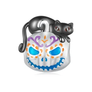 (image for) Pandora Style Halloween Jack-O-Lantern Charm - SCC2626
