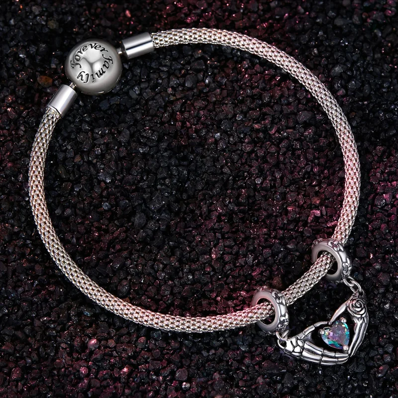 (image for) Pandora Style Halloween Skull Hands Dangle - SCC2607 - View 3