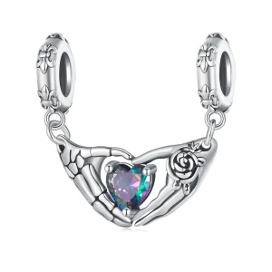 (image for) Pandora Style Halloween Skull Hands Dangle - SCC2607