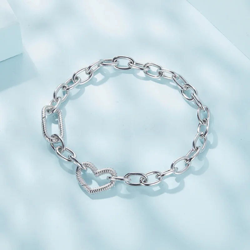 (image for) Pandora Style Heart Chain Bracelet - SCB258 - View 3