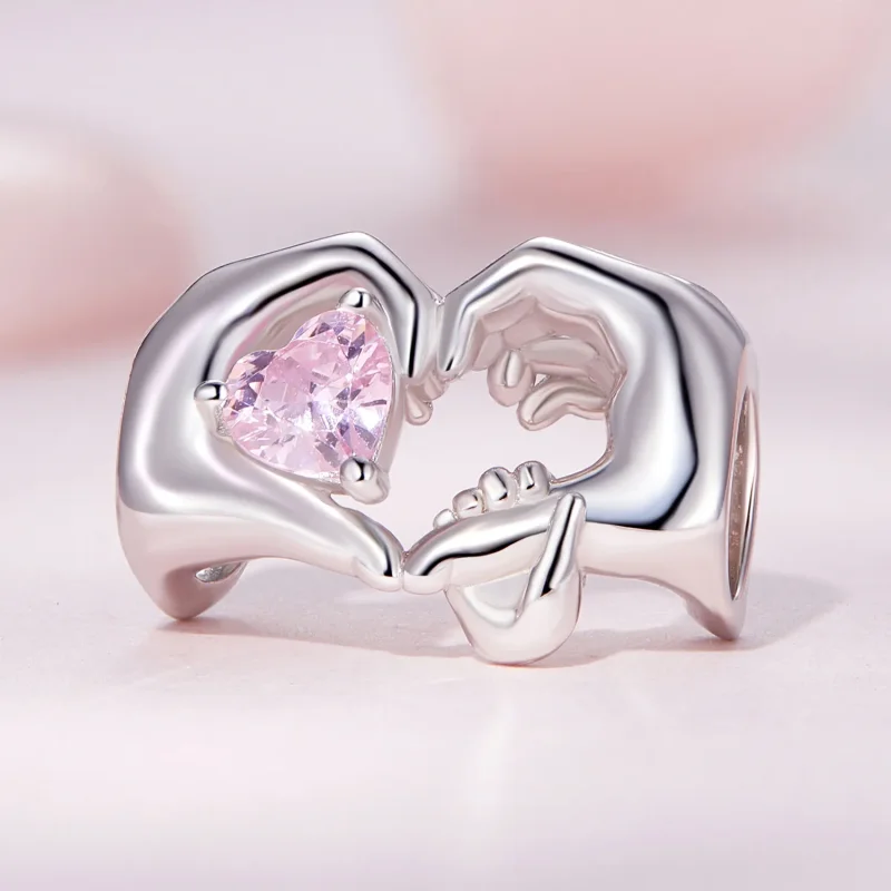 (image for) Pandora Style Heart Gesture Charm - BSC829 - View 2