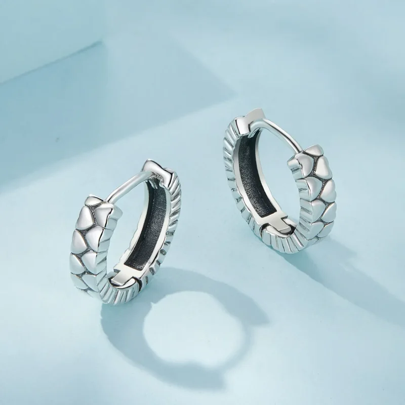 (image for) Pandora Style Heart Heart Hoop Earrings - SCE1653 - View 3