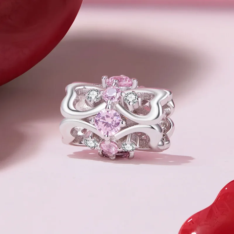 (image for) Pandora Style Heart Shape Small Waist Charm - BSC924 - View 2