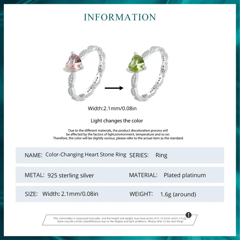 (image for) Pandora Style Heart Shaped Chameleon Ring - BSR479 - View 6