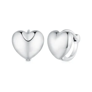 Pandora Style Heart-Shaped Hoop Earrings - BSE905 (image for) Pandora Style Heart-Shaped Hoop Earrings - BSE905