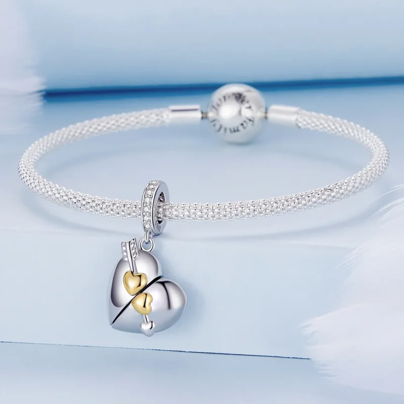 (image for) Pandora Style Heart-Shaped Openable Dangle - BSC804 - View 5