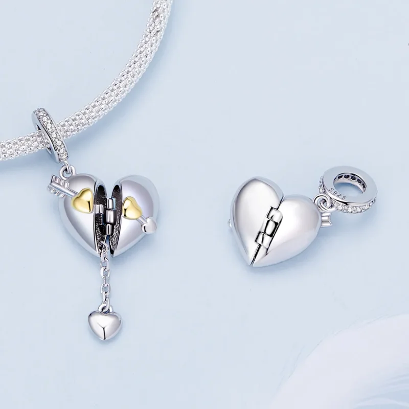 (image for) Pandora Style Heart-Shaped Openable Dangle - BSC804 - View 6