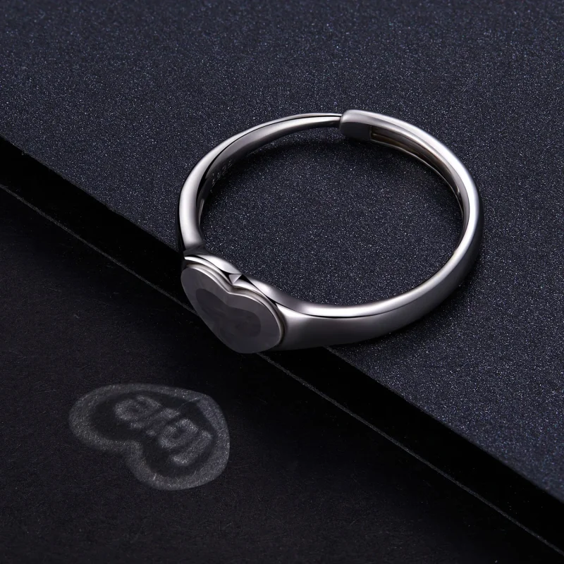 (image for) Pandora Style Heart-Shaped Reflective Ring - BSR434 - View 7