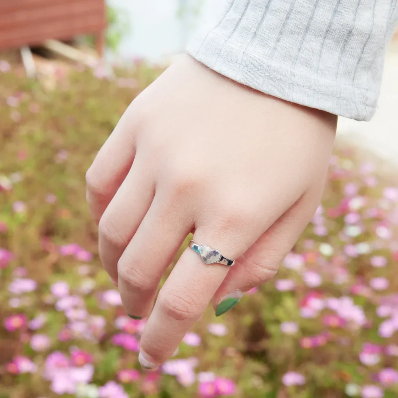 (image for) Pandora Style Heart-Shaped Reflective Ring - BSR434 - View 9