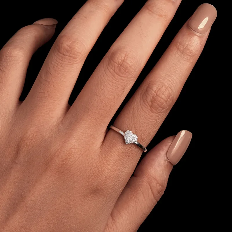 (image for) Pandora Style Heart-Shaped Ring(One Certificate) - MSR038 - View 4