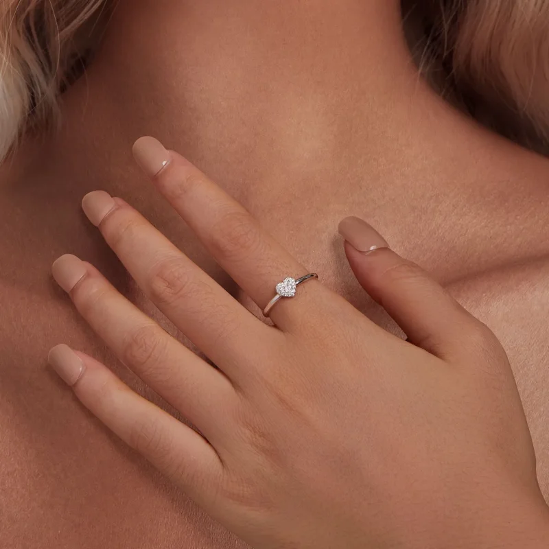 (image for) Pandora Style Heart-Shaped Ring(One Certificate) - MSR038 - View 5