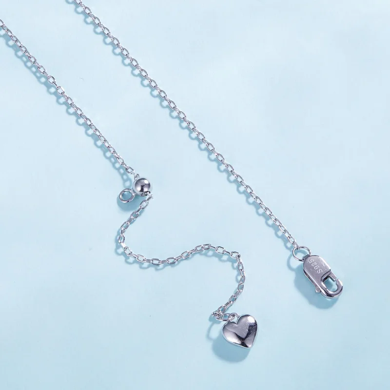 (image for) Pandora Style Heart-Shaped Tassel Necklace Choker - BSN359 - View 4