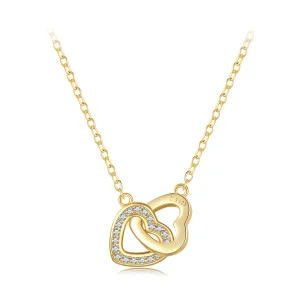 Pandora Style Heart To Heart-925 Silver Necklace - SCN181-B (image for) Pandora Style Heart To Heart-925 Silver Necklace - SCN181-B