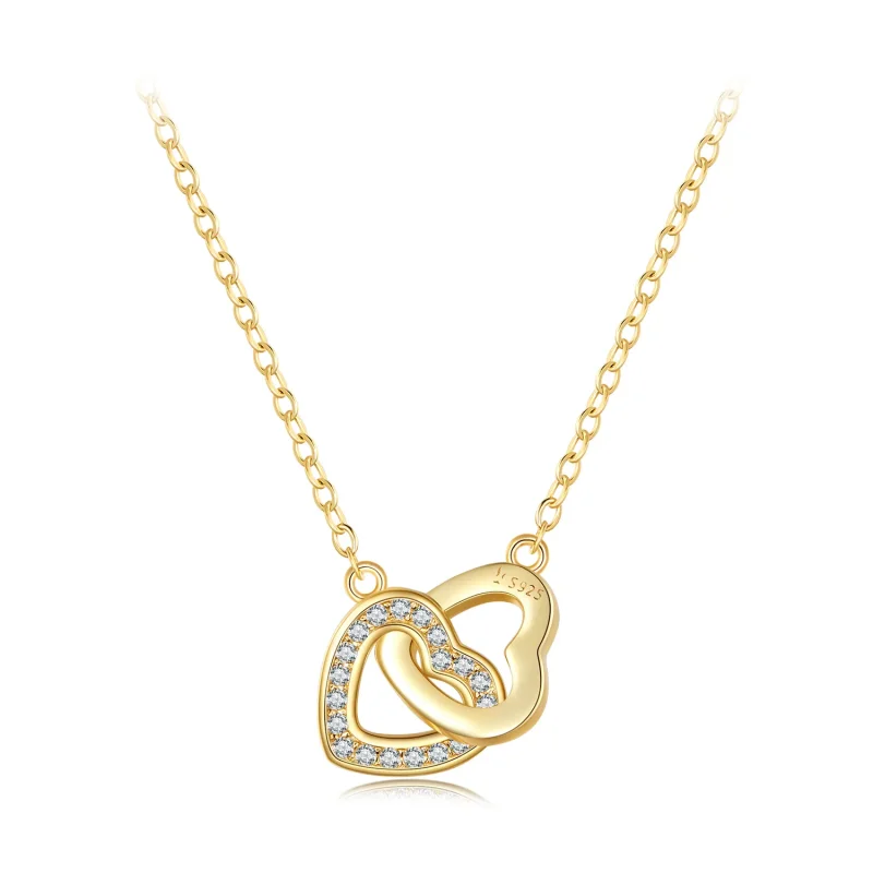 (image for) Pandora Style Heart To Heart-925 Silver Necklace - SCN181-B