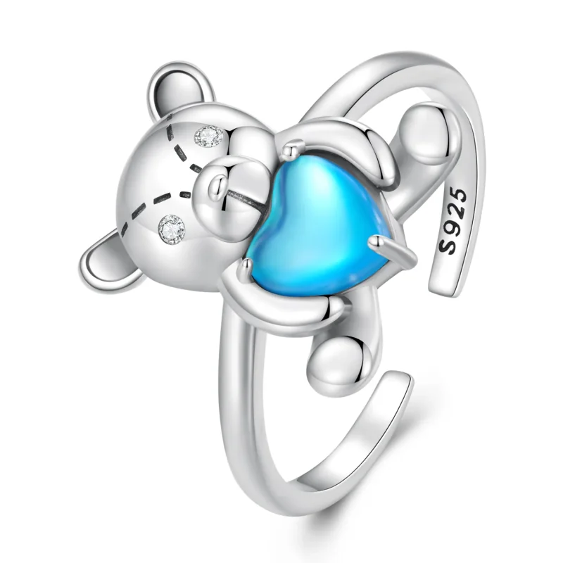 (image for) Pandora Style Hug Bear Opening Ring - SCR921 - View 8