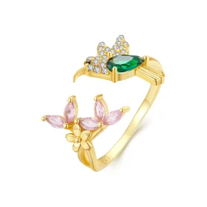(image for) Pandora Style Hummingbird's Gift-S925 Silver Ring - BSR016-B