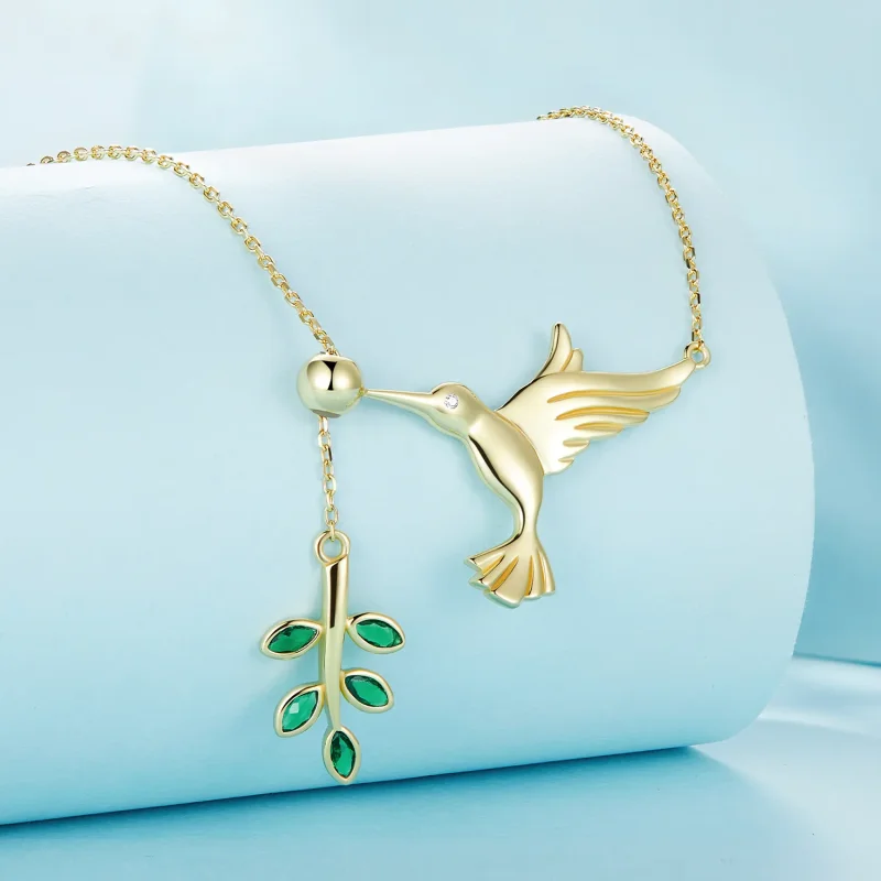 (image for) Pandora Style Hummingbird's Greetings-925 Silver Necklace - SCN217-B - View 3