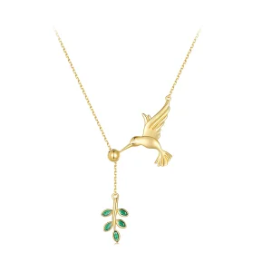 Pandora Style Hummingbird's Greetings-925 Silver Necklace - SCN217-B (image for) Pandora Style Hummingbird's Greetings-925 Silver Necklace - SCN217-B