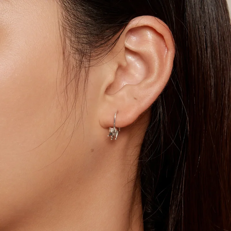 (image for) Pandora Style Kitten Earrings Stud Earrings - SCE1618 - View 8