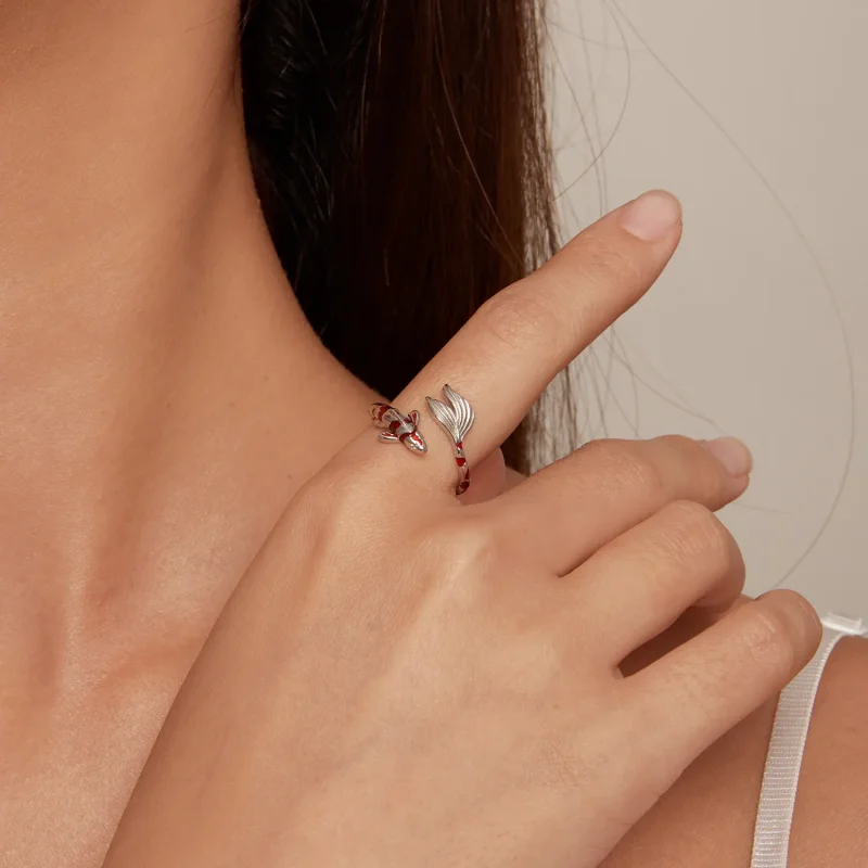 (image for) Pandora Style Koi Open Ring - BSR474-E - View 5