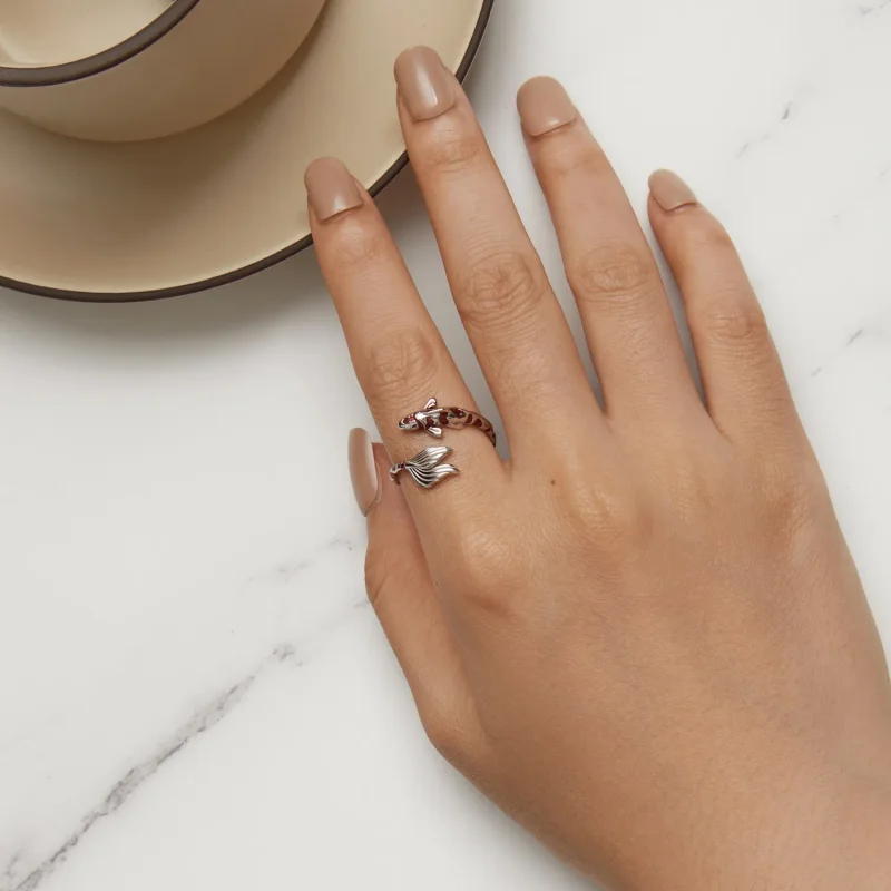 (image for) Pandora Style Koi Open Ring - BSR474-E - View 6